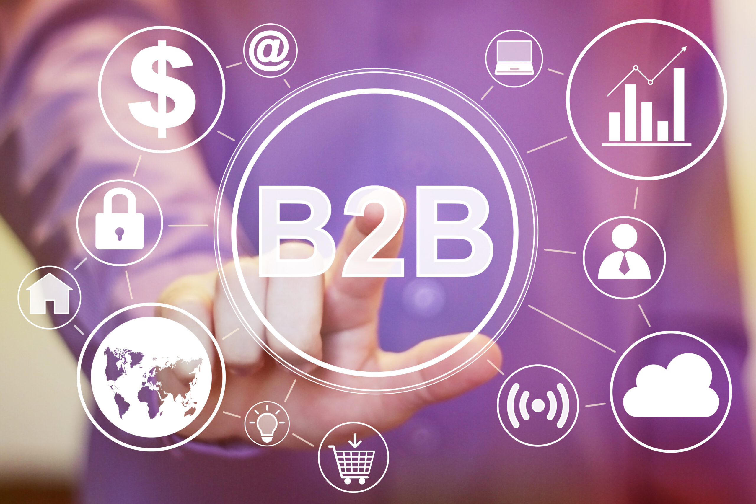 businessman-pressing-sign-button-b2b-virtual-set